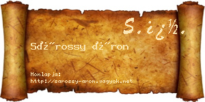 Sárossy Áron névjegykártya