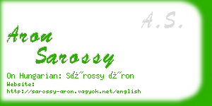 aron sarossy business card